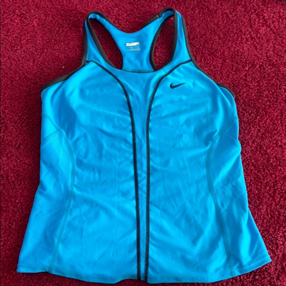 Blue Nike sleeveless fitness top